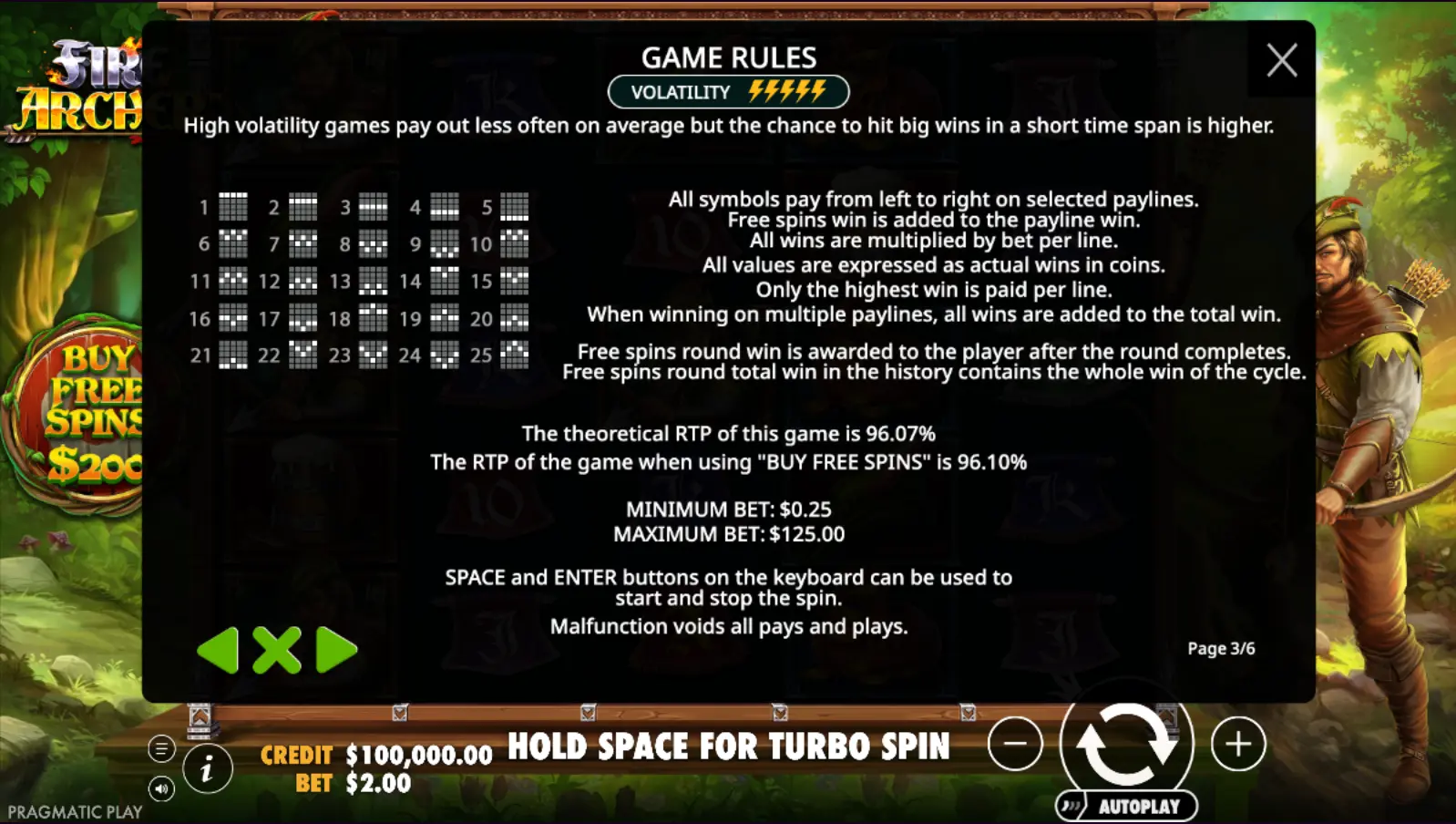 Fire Archer game rules