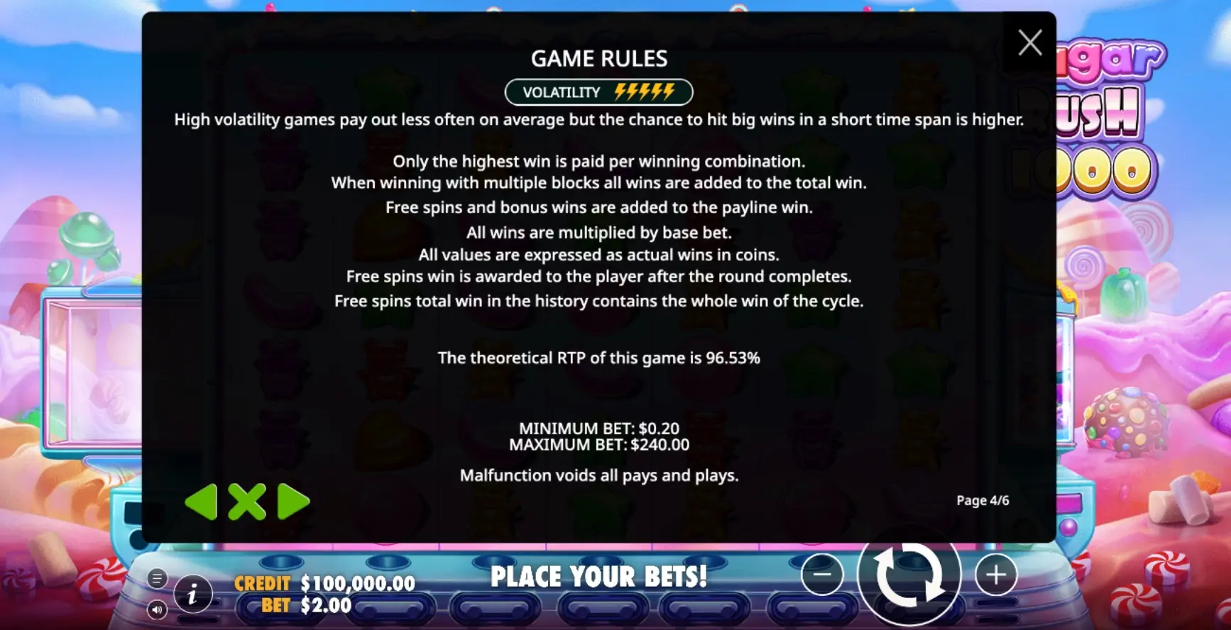 Sugar Rush 1000 game rules 2